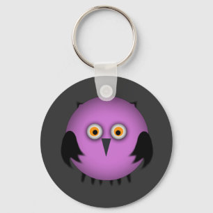 Fat Pink Owl Keychain