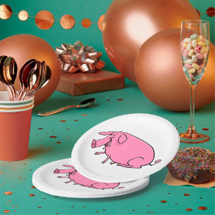 Fat Pink Pig Paper Plates