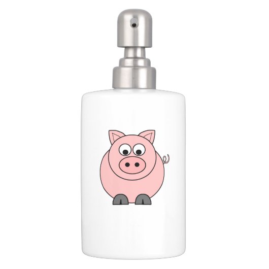 Fat Pink Pig Soap Dispenser & Toothbrush Holder (Front)