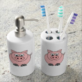 Fat Pink Pig Soap Dispenser & Toothbrush Holder (Front)