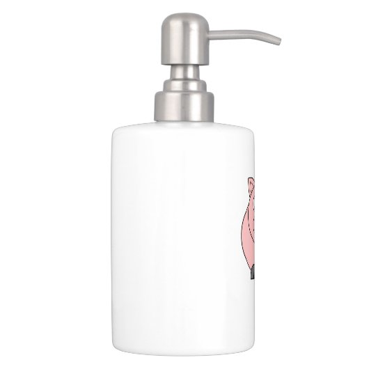 Fat Pink Pig Soap Dispenser & Toothbrush Holder (Right)