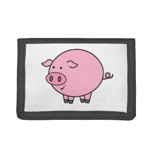 Fat Pink Pig Tri-fold Wallet