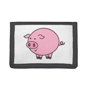 Fat Pink Pig Trifold Wallet by Imagology at Zazzle