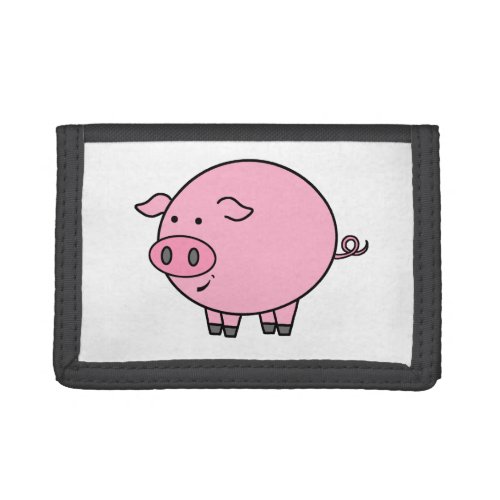 Fat Pink Pig Trifold Wallet