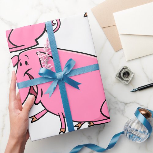 Fat Pink Pig Wrapping Paper