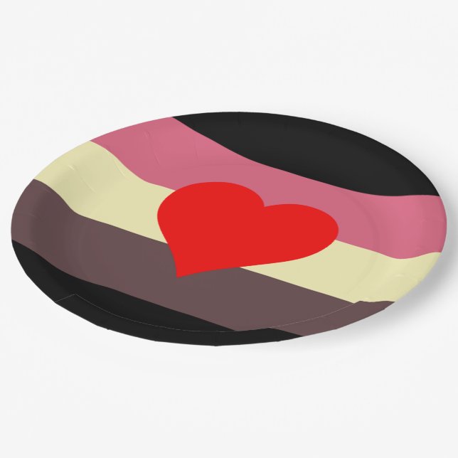 Fat Pride Flag Paper Plates (Angled)