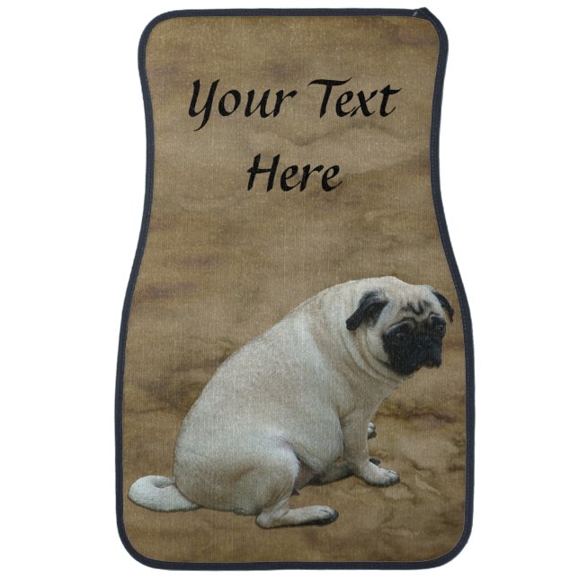 Fat Pug Car Mat (Front)