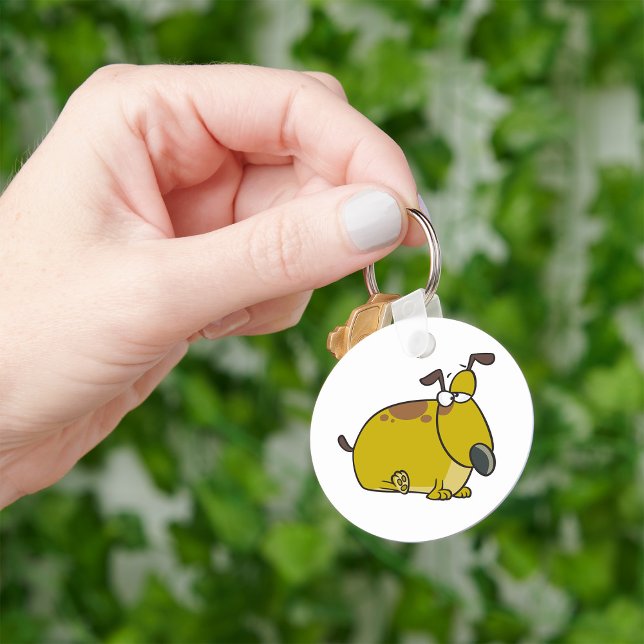Fat Puppy Funny Brown Dog Keychain (Creator Uploaded)