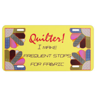 fat quarter fan license plate