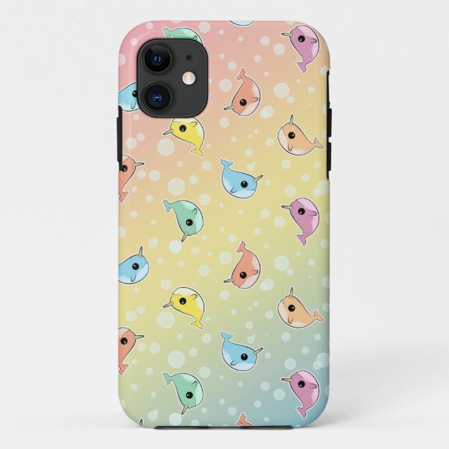 Fat Rainbow Narwhal Pattern Case-Mate iPhone Case (Back)