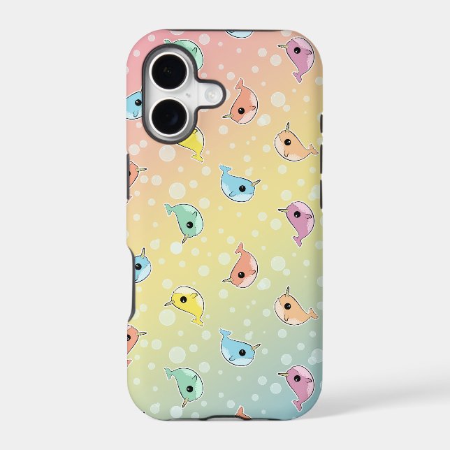 Fat Rainbow Narwhal Pattern Iphone Case (Back)