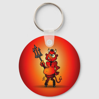 Fat red devil keychain