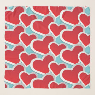 Fat Red Hearts Repeating Pattern Cute Scarf