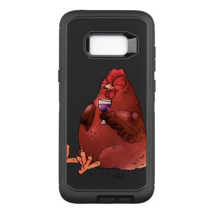 Fat Red Hen with Wine OtterBox Defender Samsung Galaxy S8+ Case