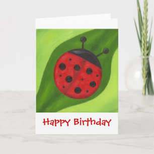 Fat Red Ladybug Birthday Card