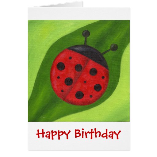 Fat Red Ladybug Birthday Card | Zazzle