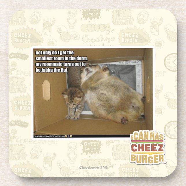 Fat roommate beverage coaster (Front)