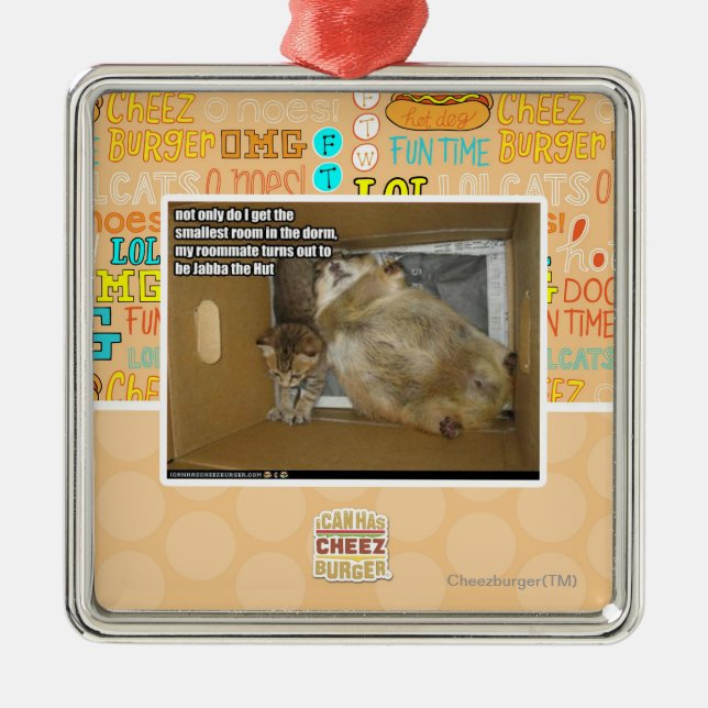 Fat roommate metal ornament (Front)