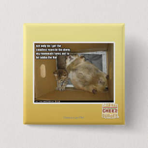 Fat roommate pinback button