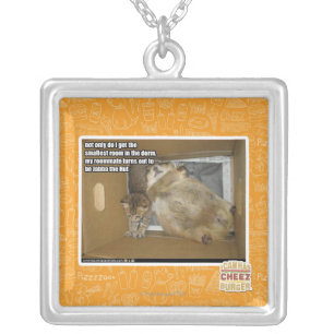 Fat roommate silver plated necklace