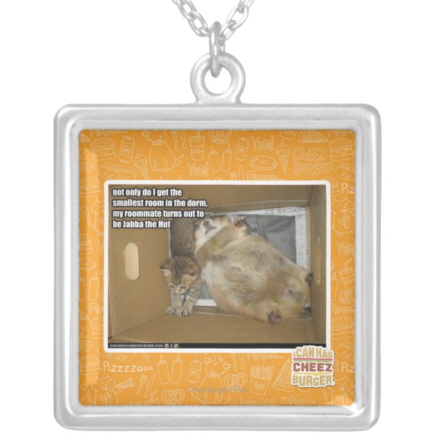 Fat roommate silver plated necklace (Front)