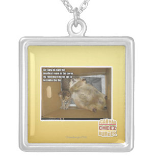 Fat roommate silver plated necklace