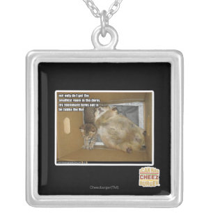 Fat roommate silver plated necklace