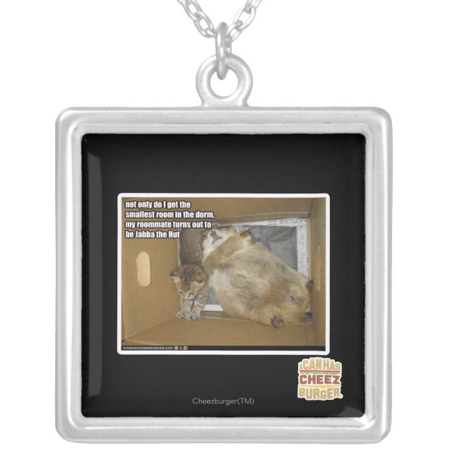 Fat roommate silver plated necklace (Front)