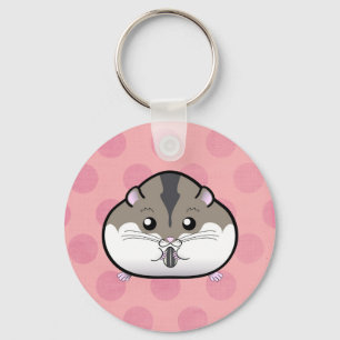 Fat Russian Dwarf Hamster Keychain