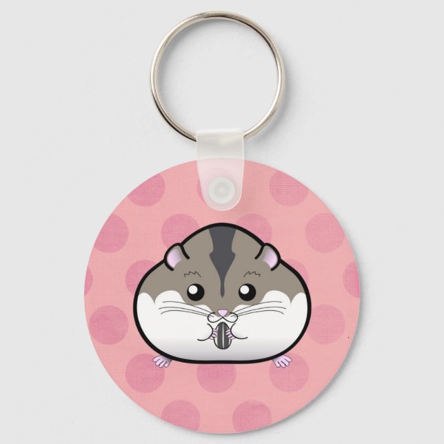 Fat Russian Dwarf Hamster Keychain (Front)