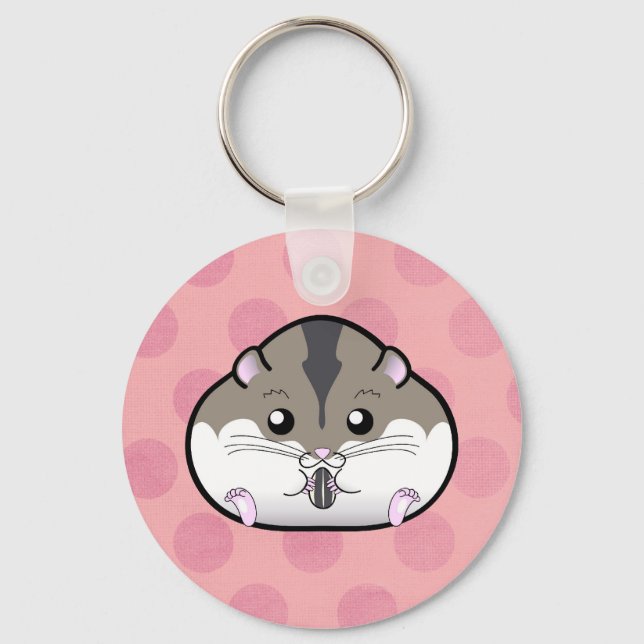 Fat Russian Dwarf Hamster Keychain (Front)