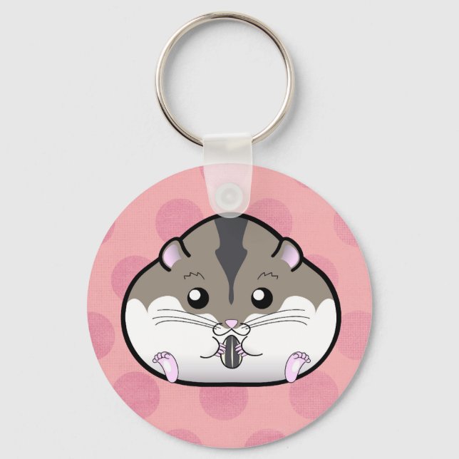 Fat Russian Dwarf Hamster Keychain (Front)