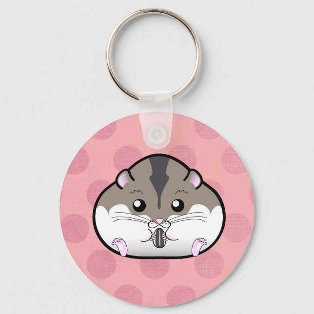 Fat Russian Dwarf Hamster Keychain (Front)