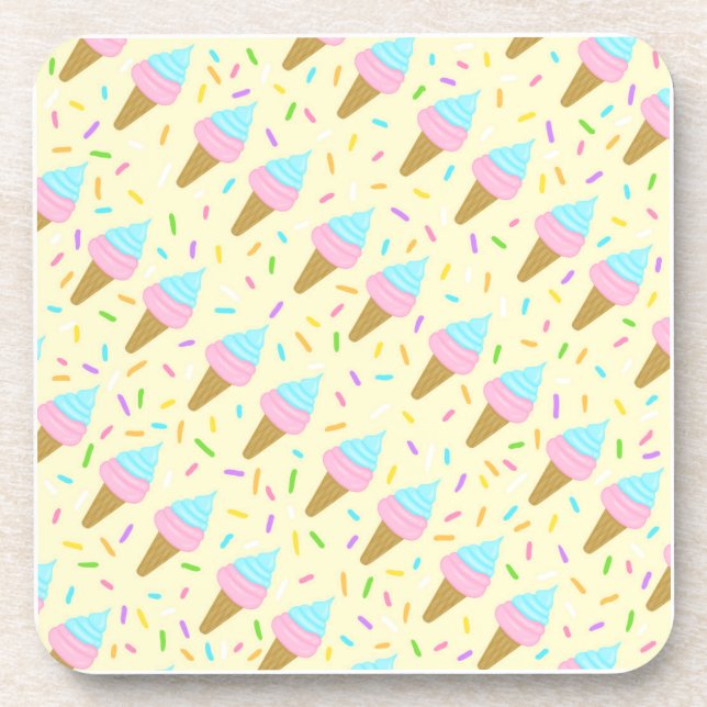 Fat-shaped with continuous pickling of ice cream beverage coaster (Front)