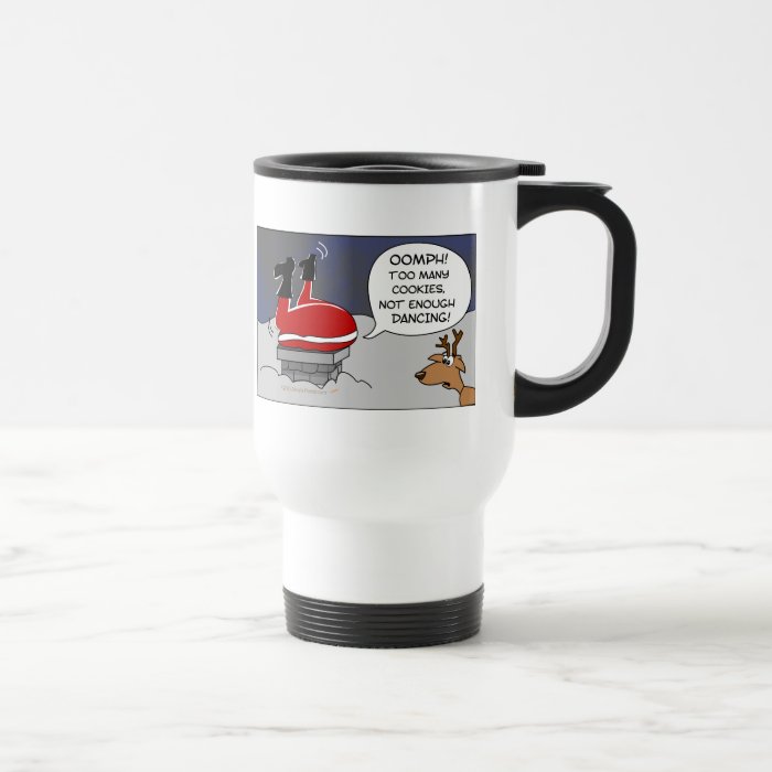 Fat Stuck Santa Funny Christmas Dancing Cartoon Mug