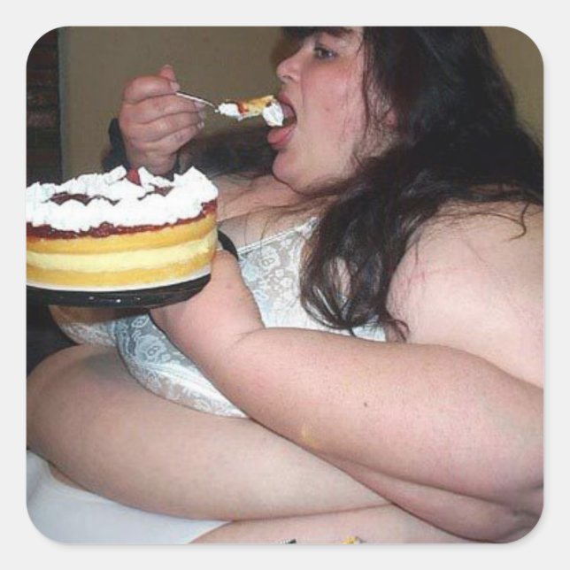 Fat Stupid Slob Gross out Funny Sticker (Front)