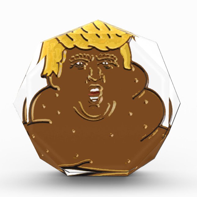 Fat Trump Emoji Poop Acrylic Award (Front)