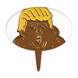 Fat Trump Emoji Poop Cake Topper