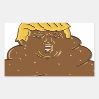 Fat Trump Emoji Poop Rectangular Sticker
