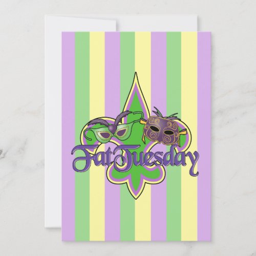 Fat Tuesday Drama Mardi Gras Party Invitation