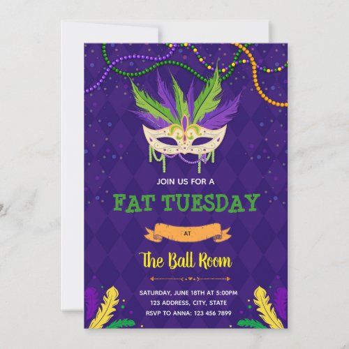 Fat Tuesday party invitation