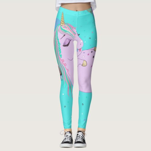 Fat Unicorn Cake Birthday Party Leggings