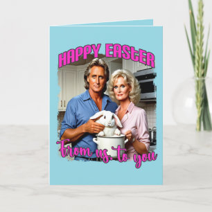 Fatal Easter; retro; funny; Easter bunny; humor; Letterpress Thank You Card