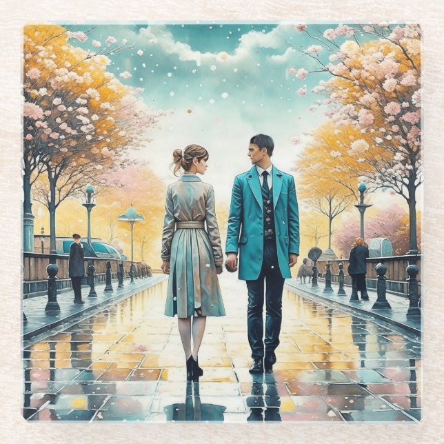 Fate Brought Us Together Glass Coaster (Front)