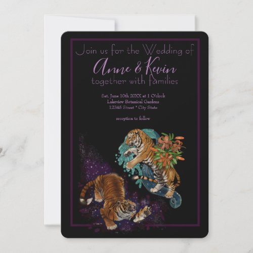 Fate in the Stars Tiger Art Wedding Invitation