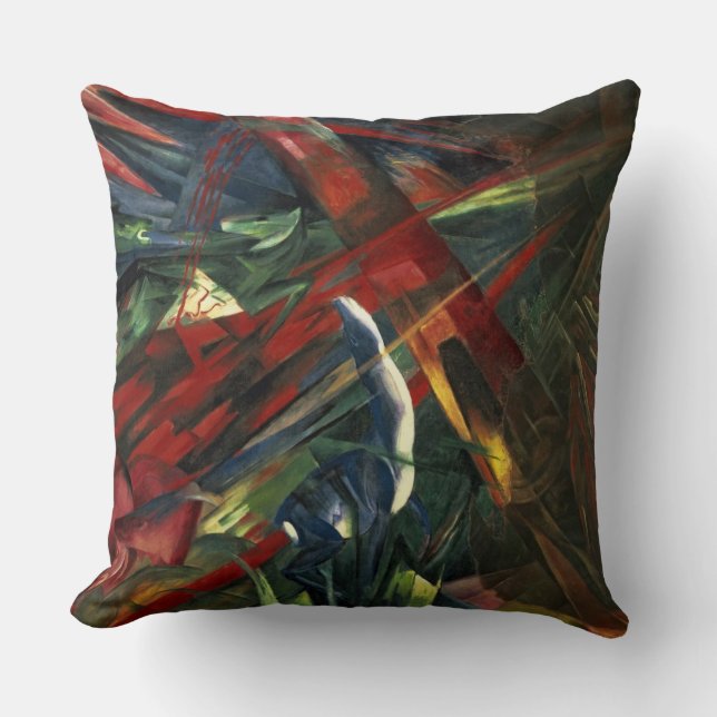 Fate of the Animals, 1913 Throw Pillow (Front)