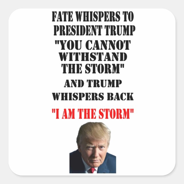 FATE WHISPERS TO PRESIDENT TRUMP SQUARE STICKER (Front)