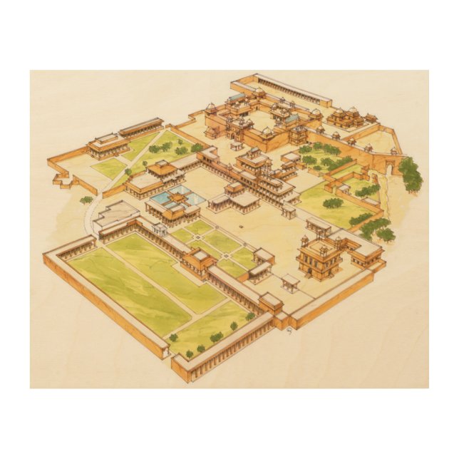 Fatehpur Sikri. Adra. India Wood Wall Decor (Front)