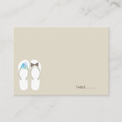Customizable fatfatin Beach Aqua Flip Flops Guest Place Card Business Card
