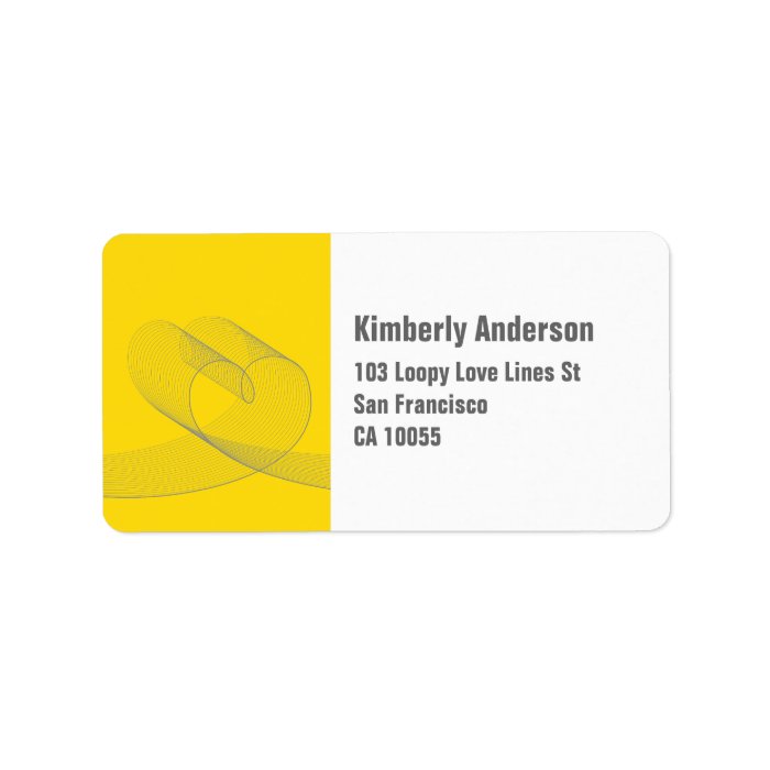 fatfatin Loopy Love Lines Yellow Address Labels